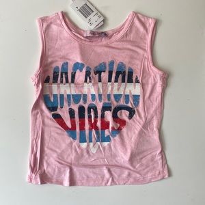 NWT PLAY SIX “Vacation Vibes” Pink Tank Top Shirt - 4 Years